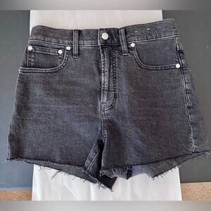 Madewell Washed Black High-Rise Denim Cutoff Shorts